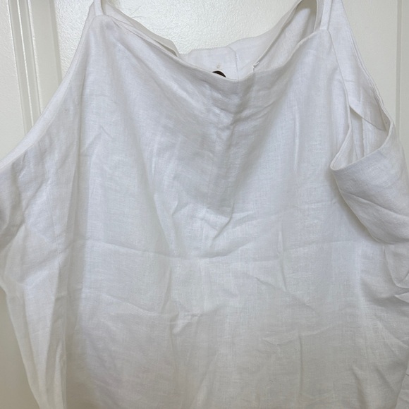 LOFT White Linen Button-Front Tank Top - Picture 5 of 7